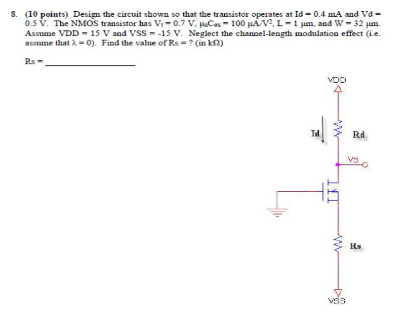 Solved 10 Points Design The Circuit Shown So That The Chegg