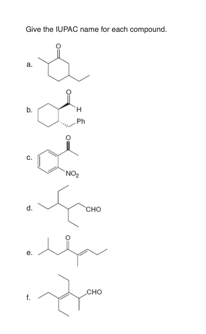 Solved Give The Iupac Name For Each Compound A B C D E Chegg