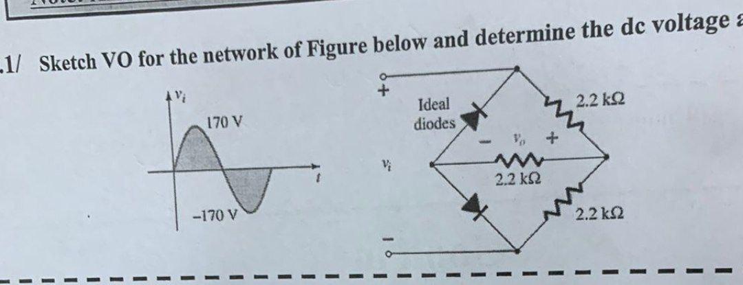 Solved 1 Sketch VO For The Network Of Figure Below And Chegg