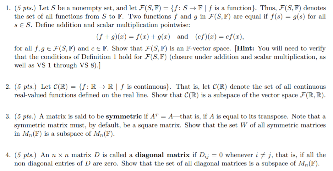 Solved Pts Let S Be A Nonempty Set And Let F S F Chegg