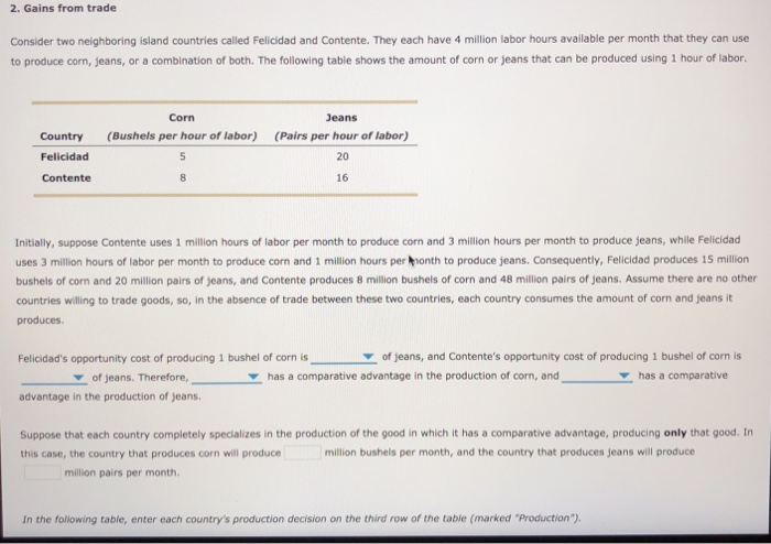 Solved 2 Gains From Trade Consider Two Neighboring Island Chegg