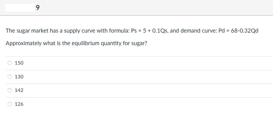 Solved The Sugar Market Has A Supply Curve With Formula Chegg