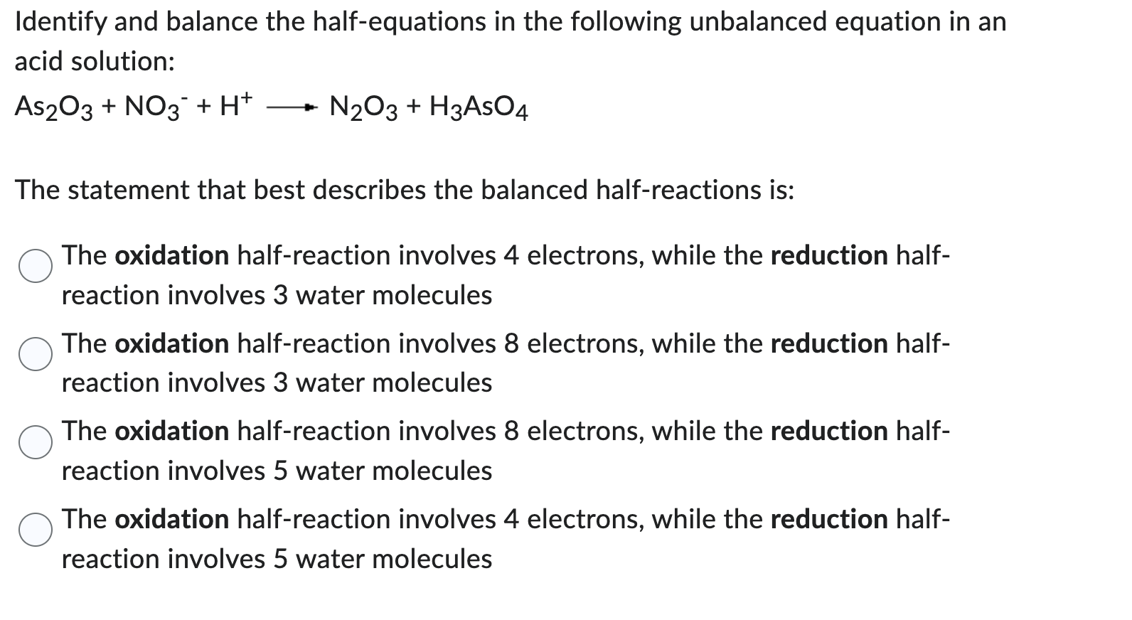 Solved Identify And Balance The Half Equations In The Chegg