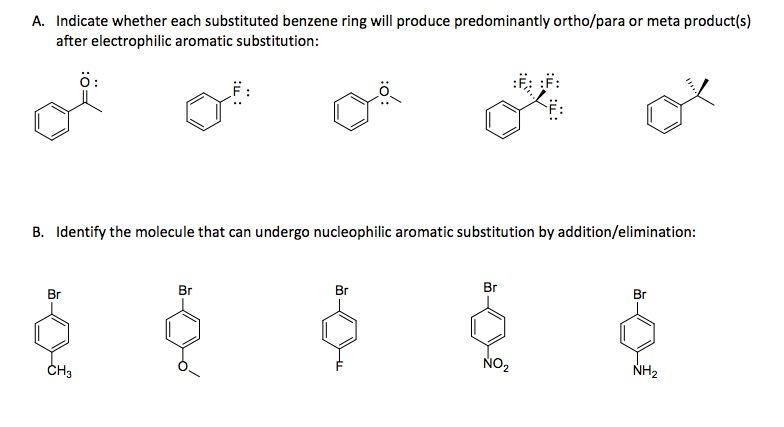 Solved A Indicate Whether Each Substituted Benzene Ring Chegg