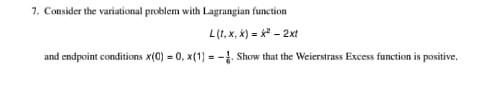 Solved Consider The Variational Problem With Layrangian Chegg