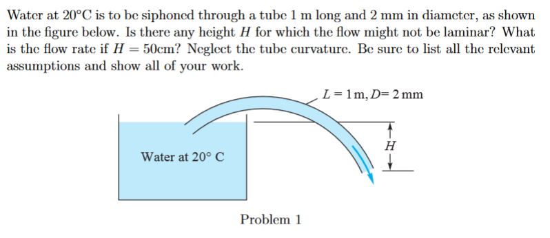 Solved Water At C Is To Be Siphoned Through A Tube M Chegg