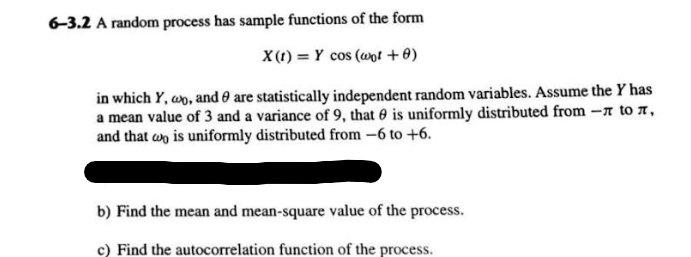 Solved A Random Process Has Sample Functions Of The Chegg