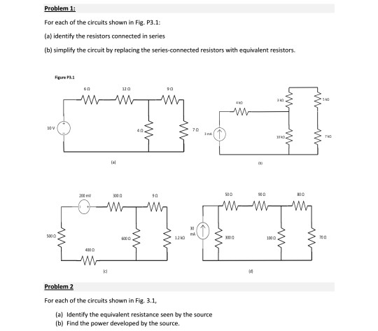 Solved Problem 1 For Each Of The Circuits Shown In Fig Chegg