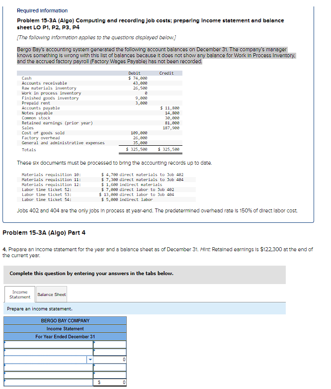 Solved Required Information Problem 15 3A Algo Computing Chegg