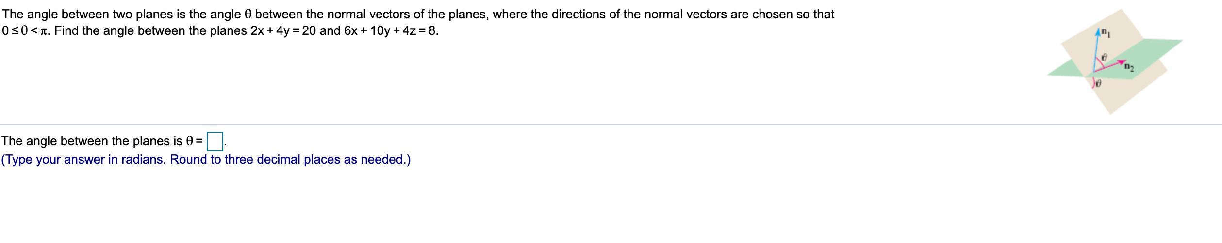 Solved The Angle Between Two Planes Is The Angle Between The Chegg