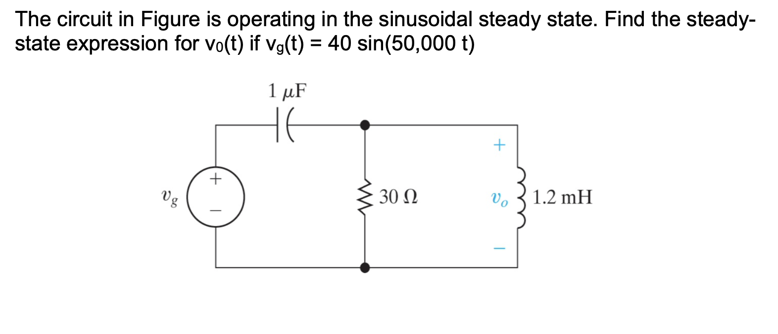 Solved The Circuit In Figure Is Operating In The Sinusoidal Chegg