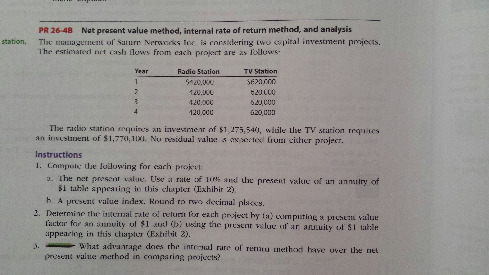 Homework help net present value