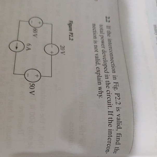 Solved The Interconnection In Fig P Is Total Power Chegg