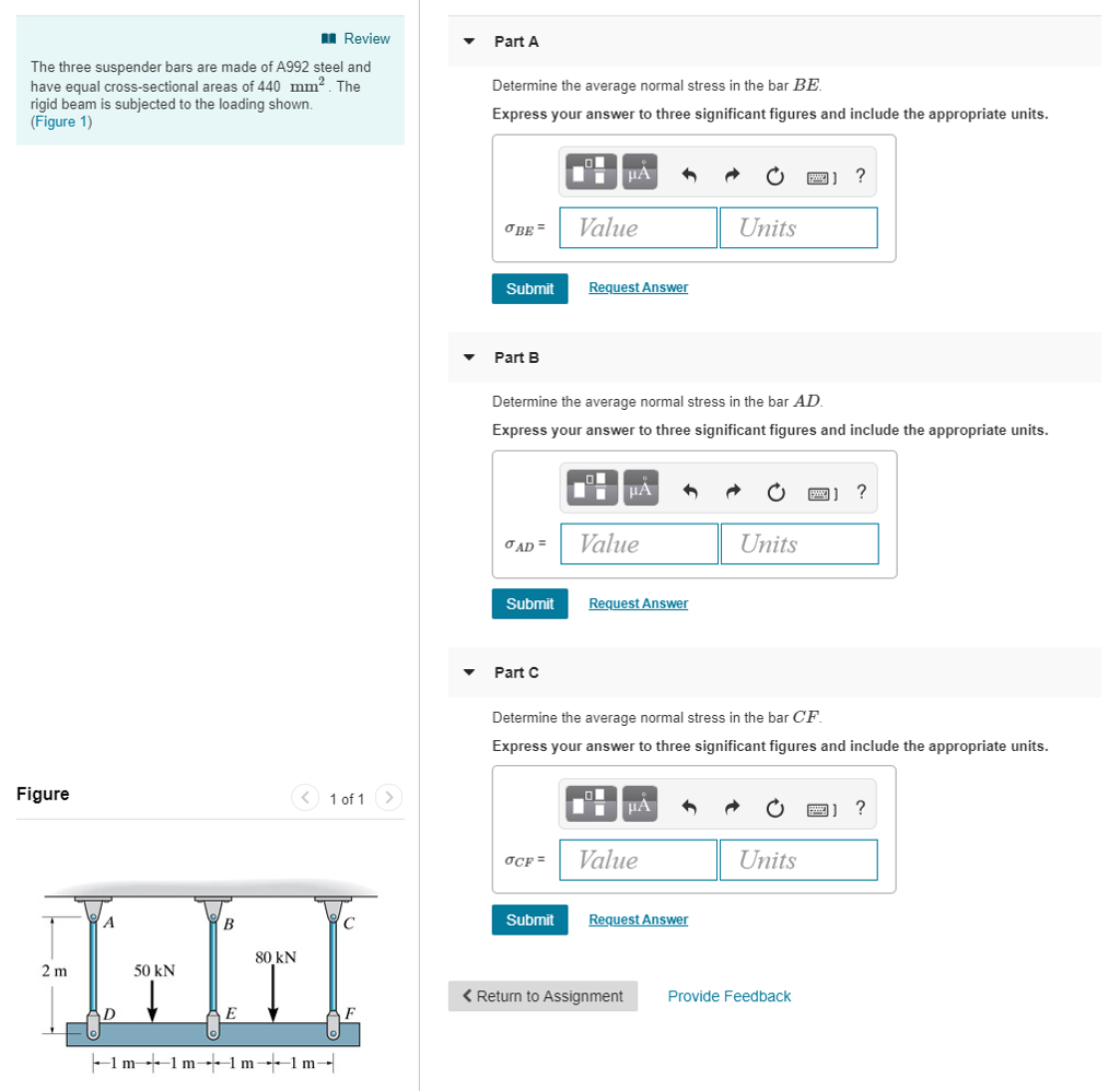 Solved The Three Suspender Bars Are Made Of A992 Steel And Chegg