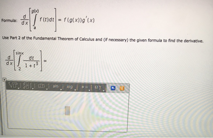 Solved Formula D D X Integral A G X F T Dt F G X Chegg