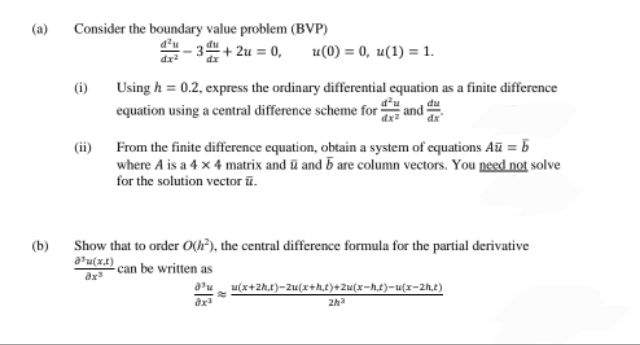 Solved A Consider The Boundary Value Problem BVP Chegg