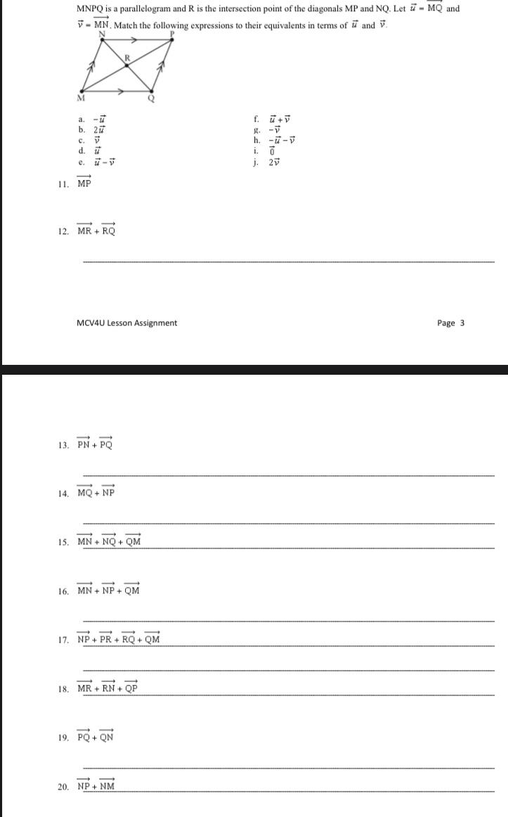 Solved MNPQ Is A Parallelogram And R Is The Intersection Chegg