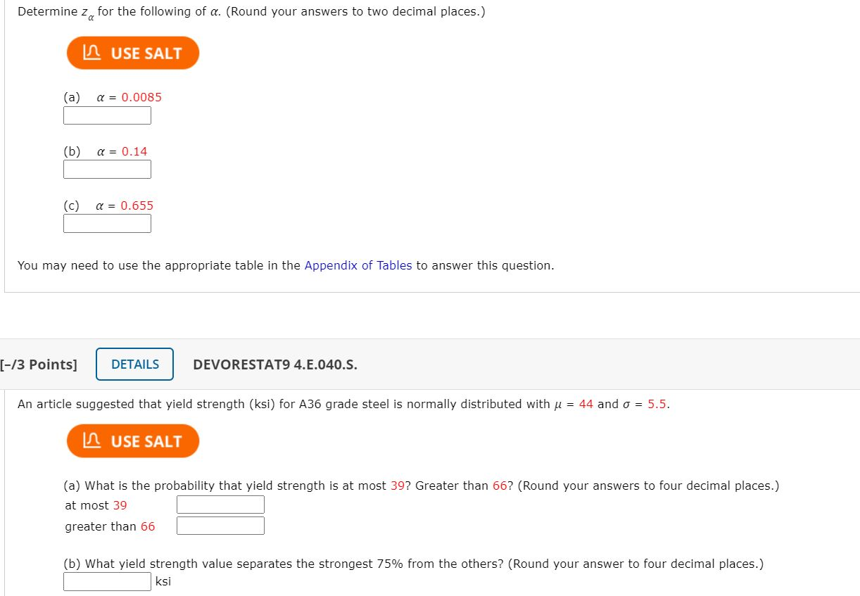 Solved Determine Z For The Following Of Round Your Chegg