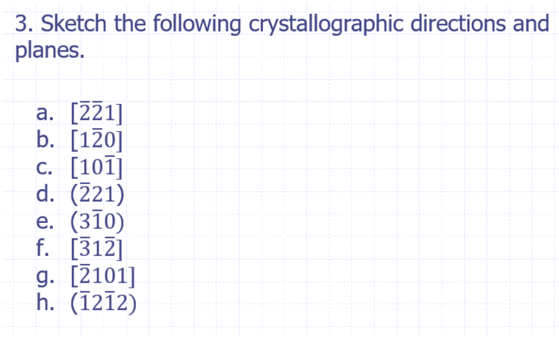 Solved 3 Sketch The Following Crystallographic Directions Chegg