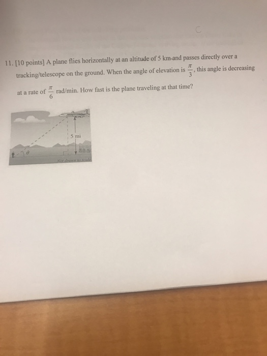 Solved 11 10 Points A Plane Flies Horizontally At An Chegg