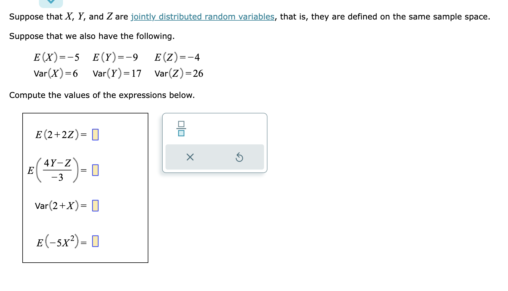 Solved Suppose That X Y And Z Are Jointly Distributed Chegg