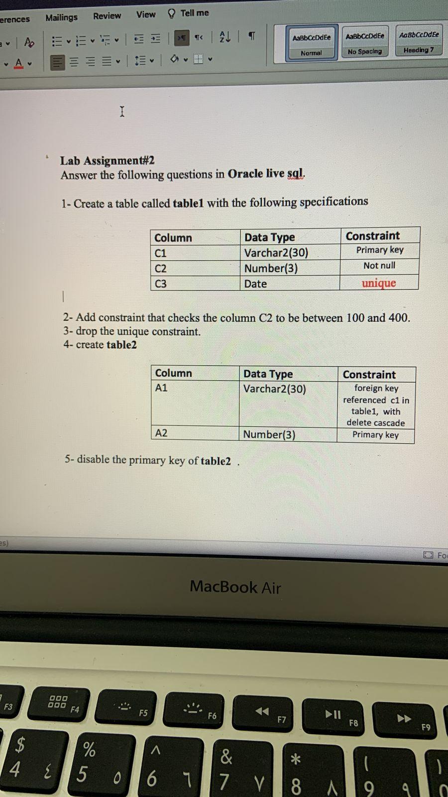 Solved Mailings Review View Erences Tell Me T T Chegg