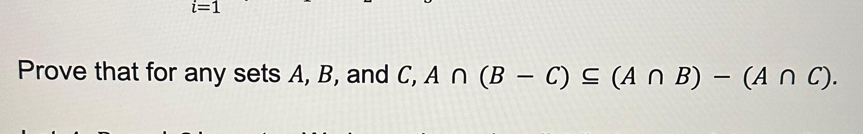 Solved Prove That For Any Sets A B And Chegg