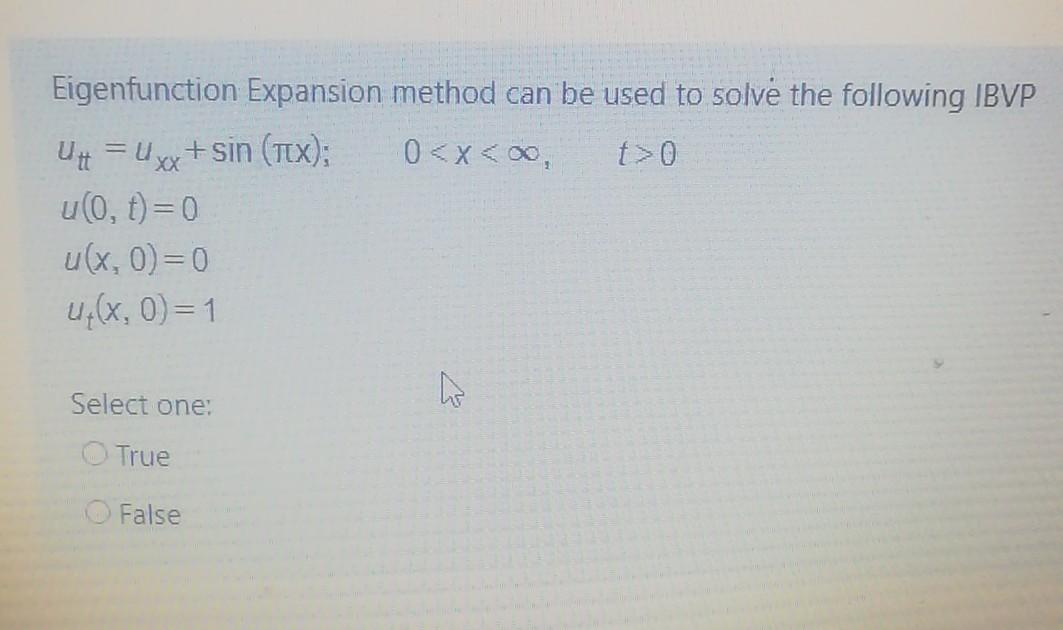 Solved Eigenfunction Expansion Method Can Be Used To Solve Chegg