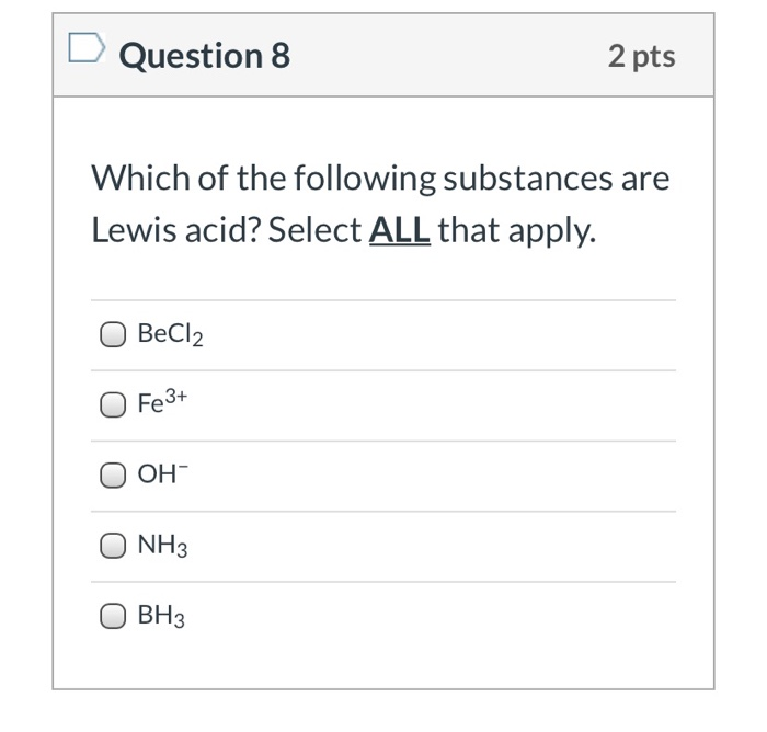 Solved Question Pts Which Of The Following Substances Chegg