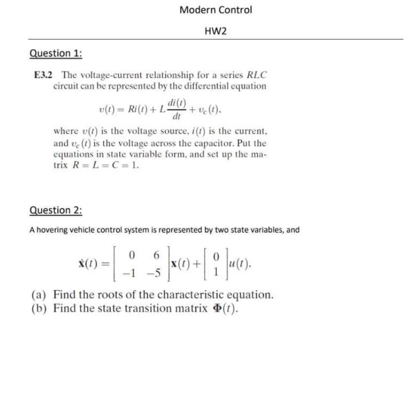 Solved E3 2 The Voltage Current Relationship For A Series Chegg