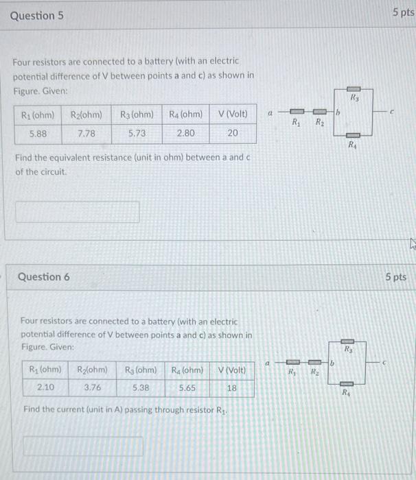 Solved Four Resistors Are Connected To A Battery With An Chegg