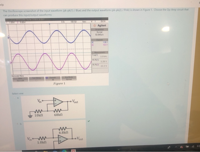 Solved Elp The Oscilloscope Screenshot Of The Input Waveform Chegg