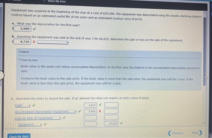 Solved Equipment Was Acquired At The Beginning Of The Year Chegg