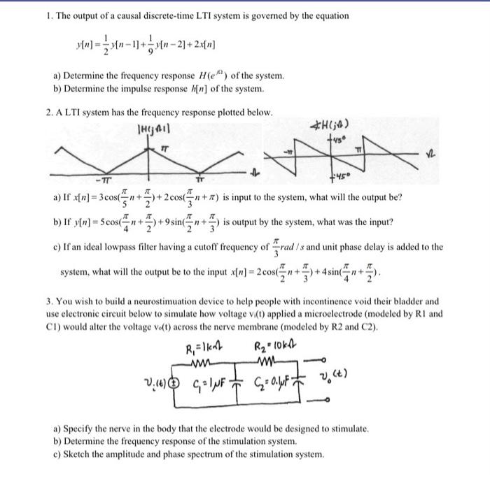 Solved The Output Of A Causal Discrete Time Lti Syste