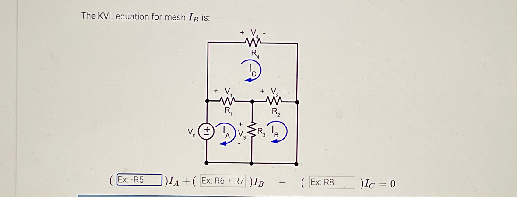 Solved The KVL Equation For Mesh IB Is Chegg