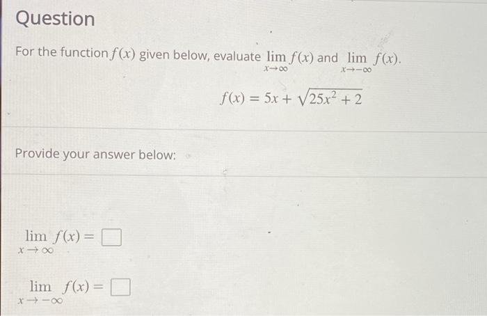 Solved For The Function F X Given Below Evaluate Chegg