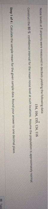 Solved Noise Levels At Airports Were Measured In Decibels Chegg