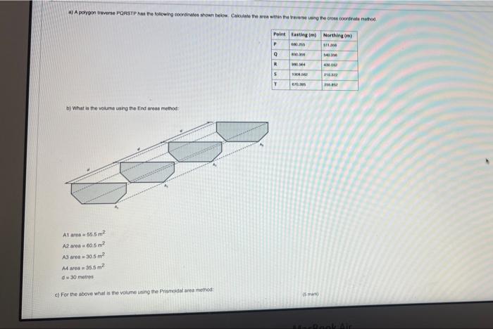 Solved A A Polygon Traverse PQRSTP Has The Following C