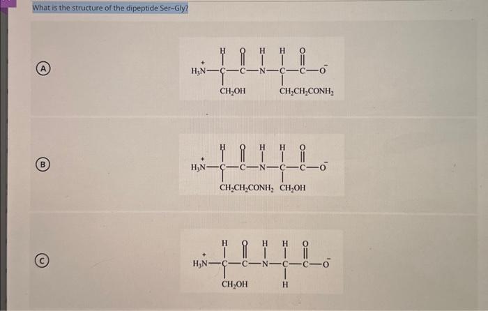 Solved What Is The Structure Of The Dipeptide Ser Gly A Chegg