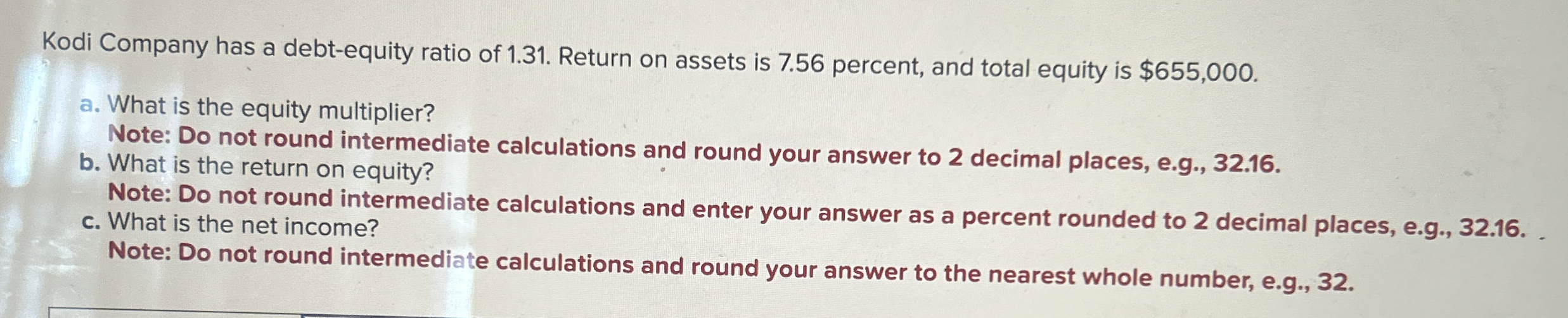 Solved Kodi Company Has A Debt Equity Ratio Of Chegg