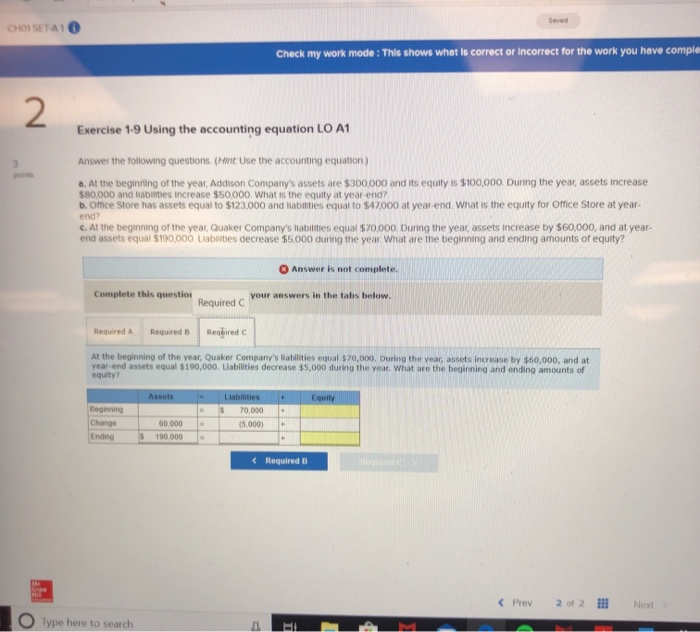 Solved Set A Exercise Using The Accounting Equation Chegg