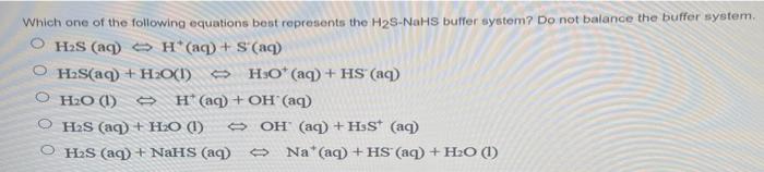 Solved Which One Of The Following Equations Best Represents Chegg