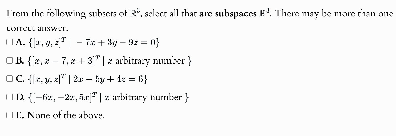 Solved From The Following Subsets Of R Select All That Chegg