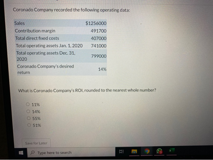 Solved Coronado Company Recorded The Following Operating Chegg