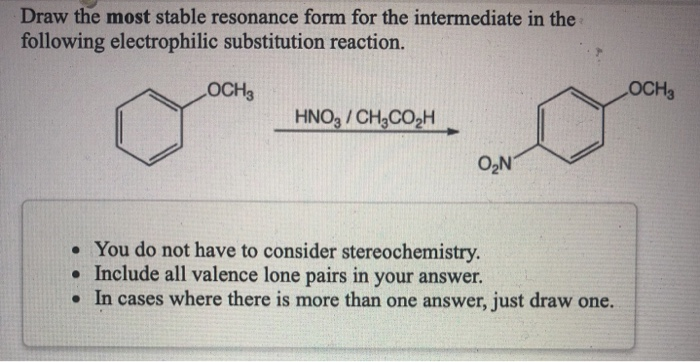 Solved Draw The Most Stable Resonance Form For The Chegg