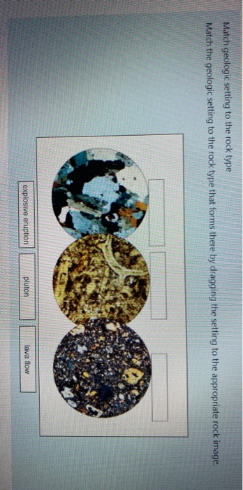 Solved Match Geologic Setting To The Rock Type Match The Chegg