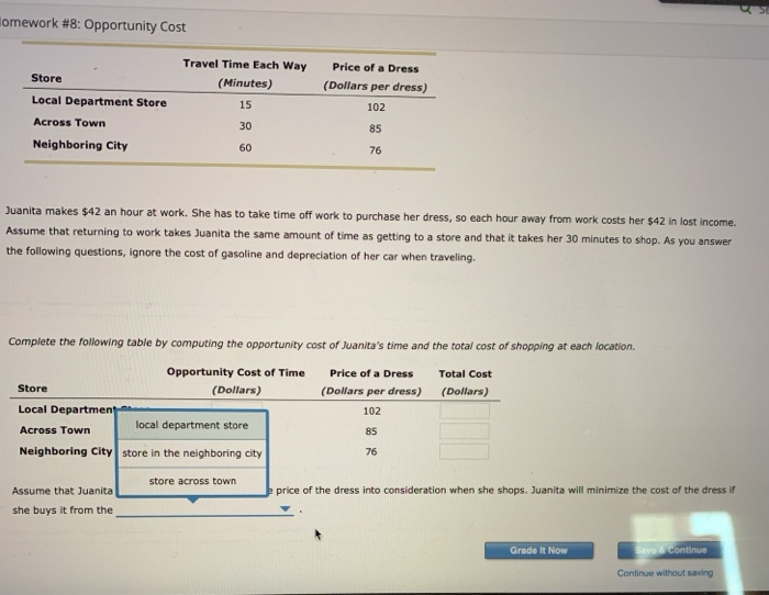 Solved Determining Opportunity Cost Juanita Is Deciding Chegg