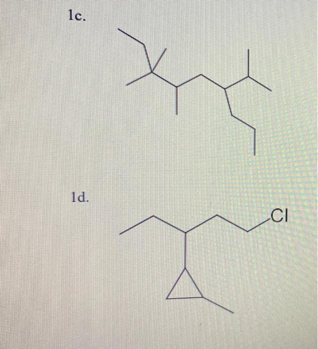 Solved Name Each Of The Molecules Below Using The IUPAC Chegg