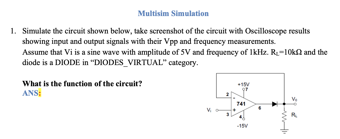 Solved Multisim SimulationSimulate The Circuit Shown Below Chegg