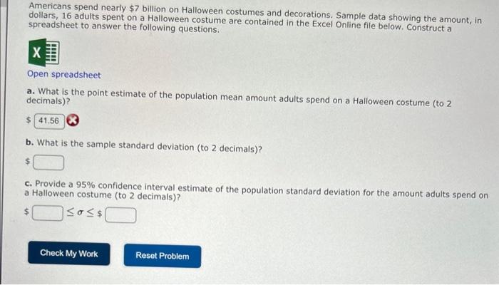 Solved Americans Spend Nearly Billion On Halloween Chegg